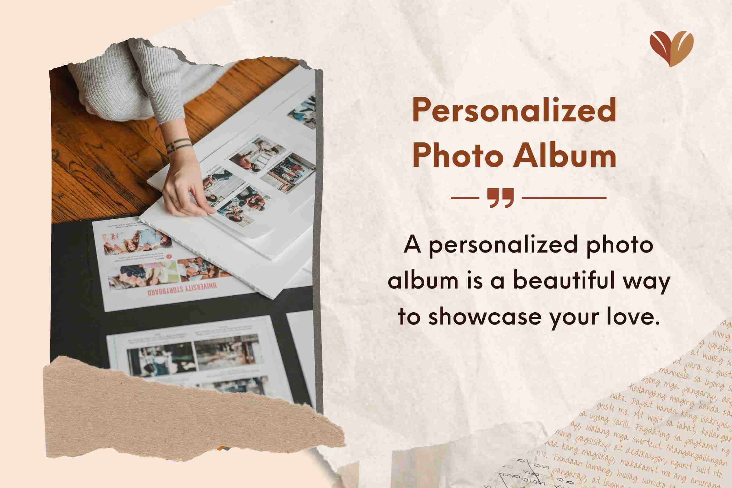 Personalized photo album for 3rd-anniversary gifts.