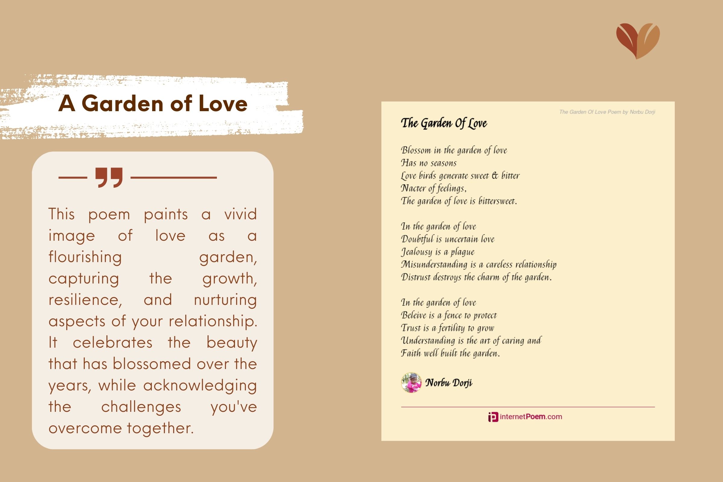 Love poetry garden is the most meaningful gift for her