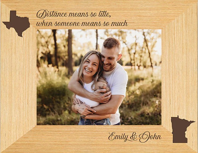 Gifts for long-distance couples - Distance Means So Little - Personalized Anniversary, Valentine's Day gift for Long Distance Couple - Custom Canvas - MyMindfulGifts