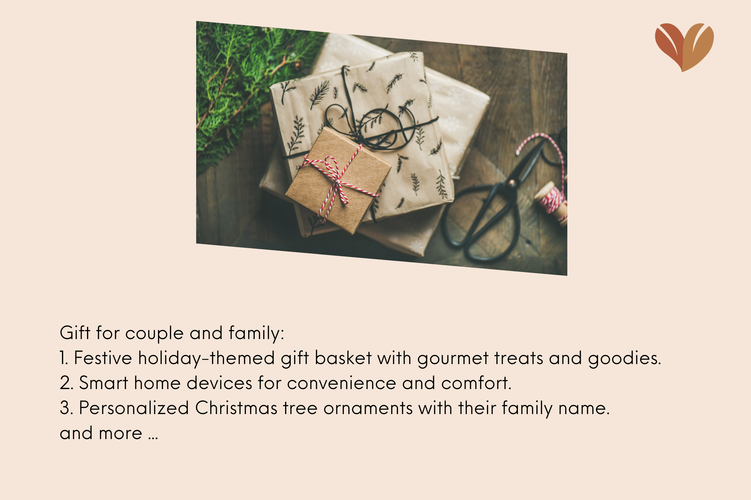 Suggested gifts for familly and couple