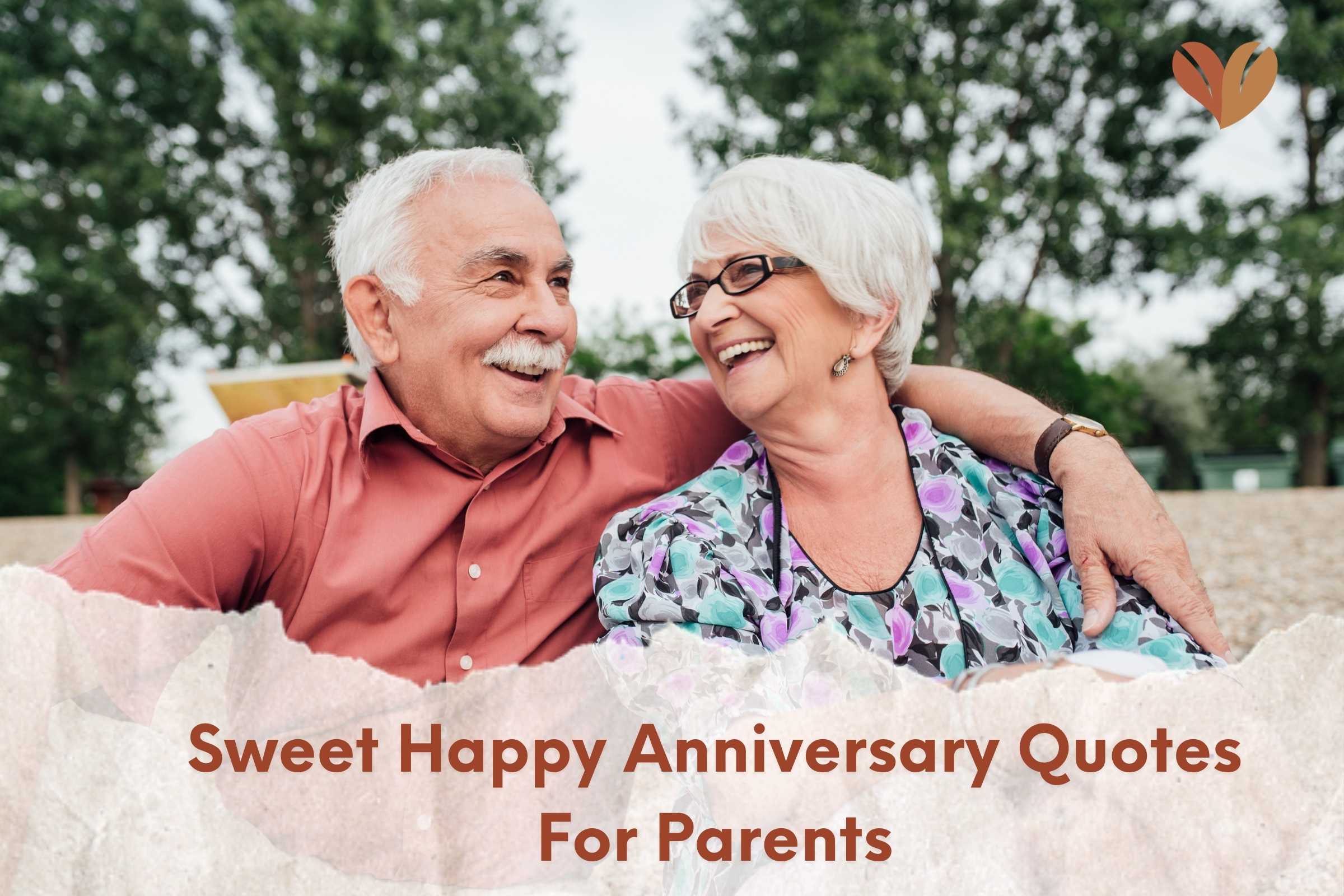 Smiling parents embrace, a perfect backdrop for anniversary quotes for parents.