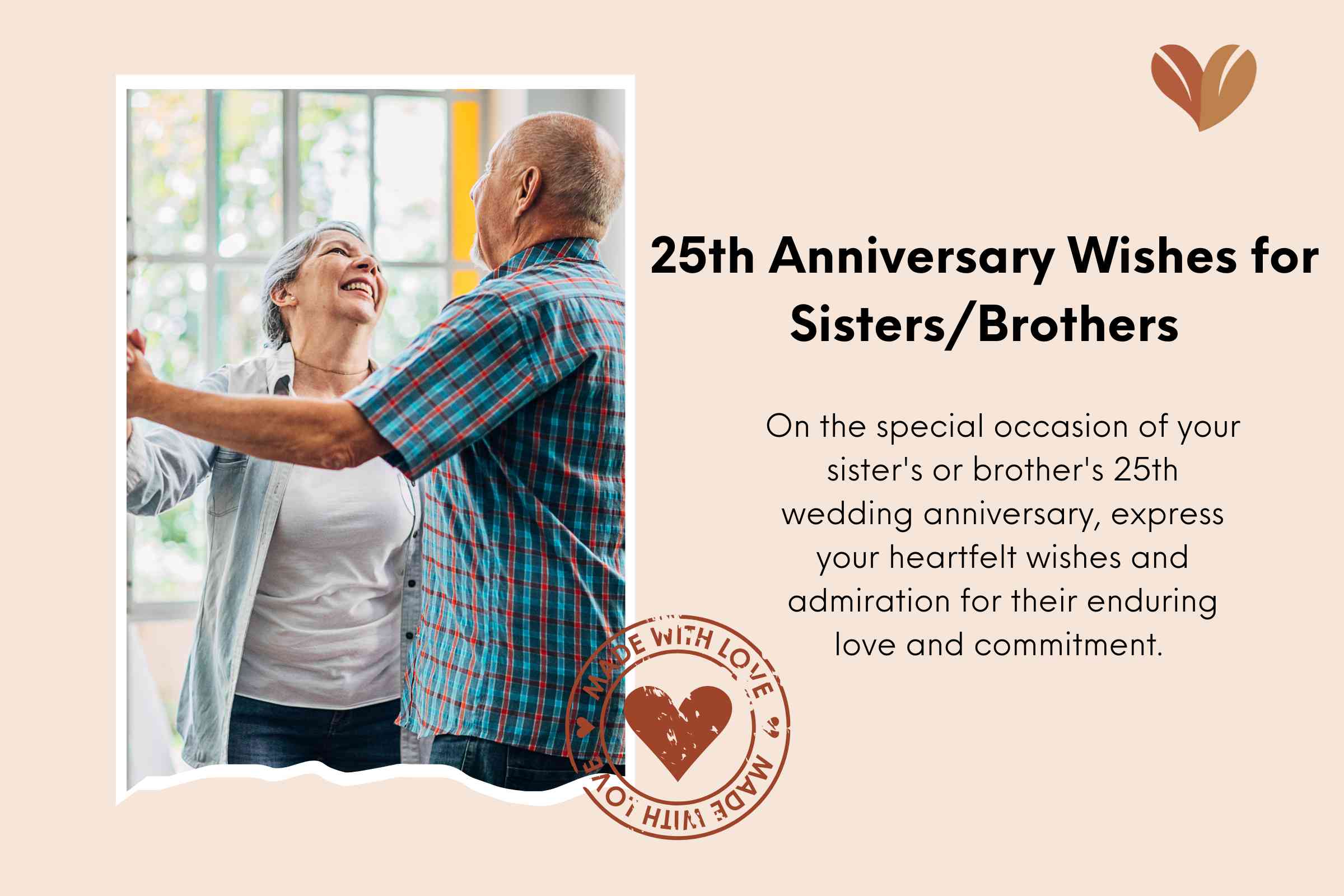 Happy 25th Wedding Anniversary for Siblings