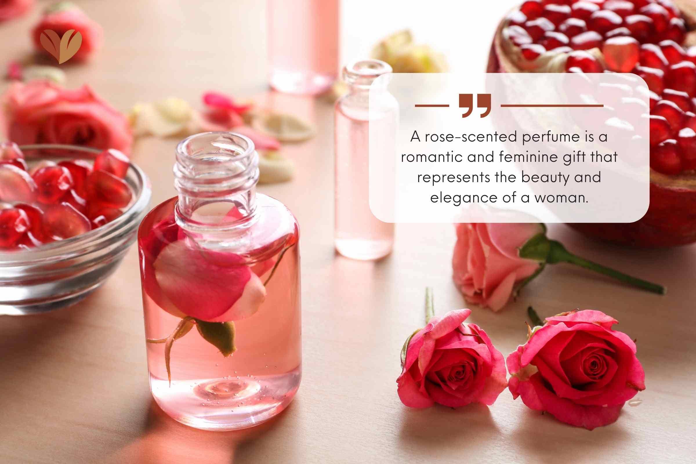 A rose-scented perfume is an ideal item for 15 year wedding anniversary gift for her