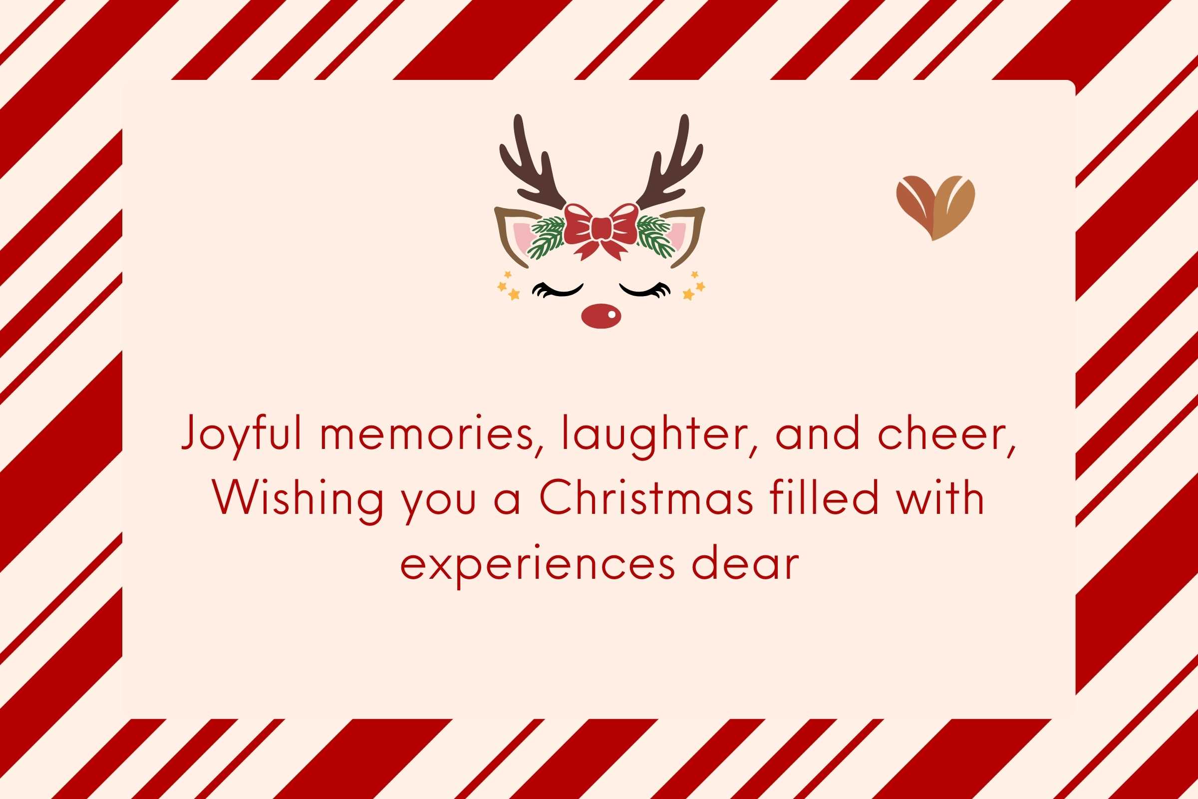 Christmas card verses - wishing you a Christmas with joyful memories