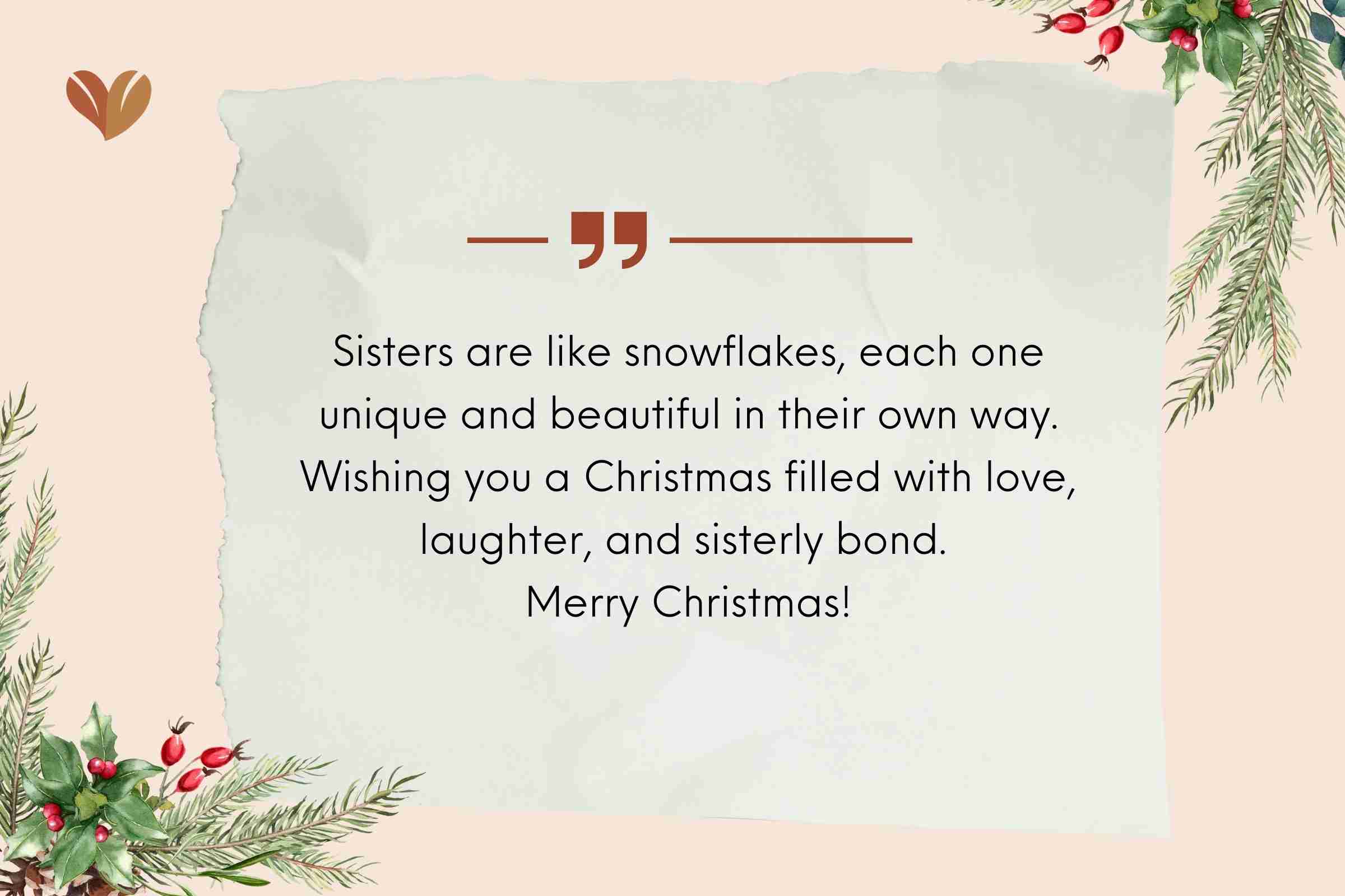 Message of Christmas for Sisters