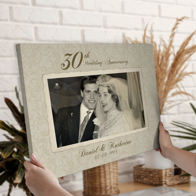 30th Wedding Anniversary Personalized 30 Year Anniversary gift for him for her Custom Canvas MyMindfulGifts