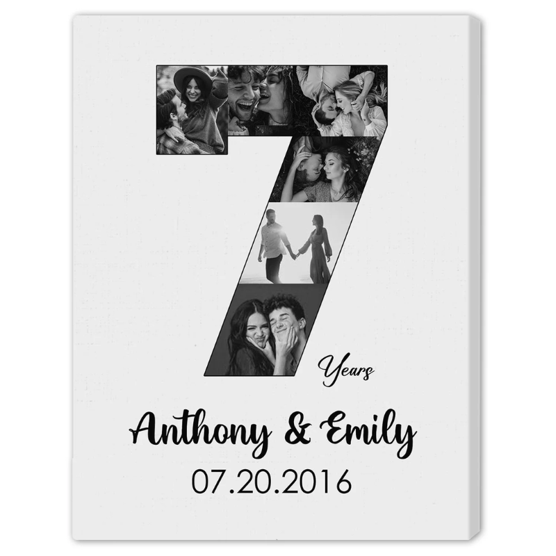 4. Capture Your 7 Years of Love with a Personalized Photo Collage - Unique 7th Anniversary Gift