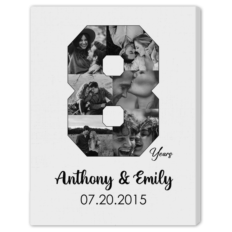 2. Capture 8 Years of Love with a Personalized Photo Collage: A Unique Anniversary Gift