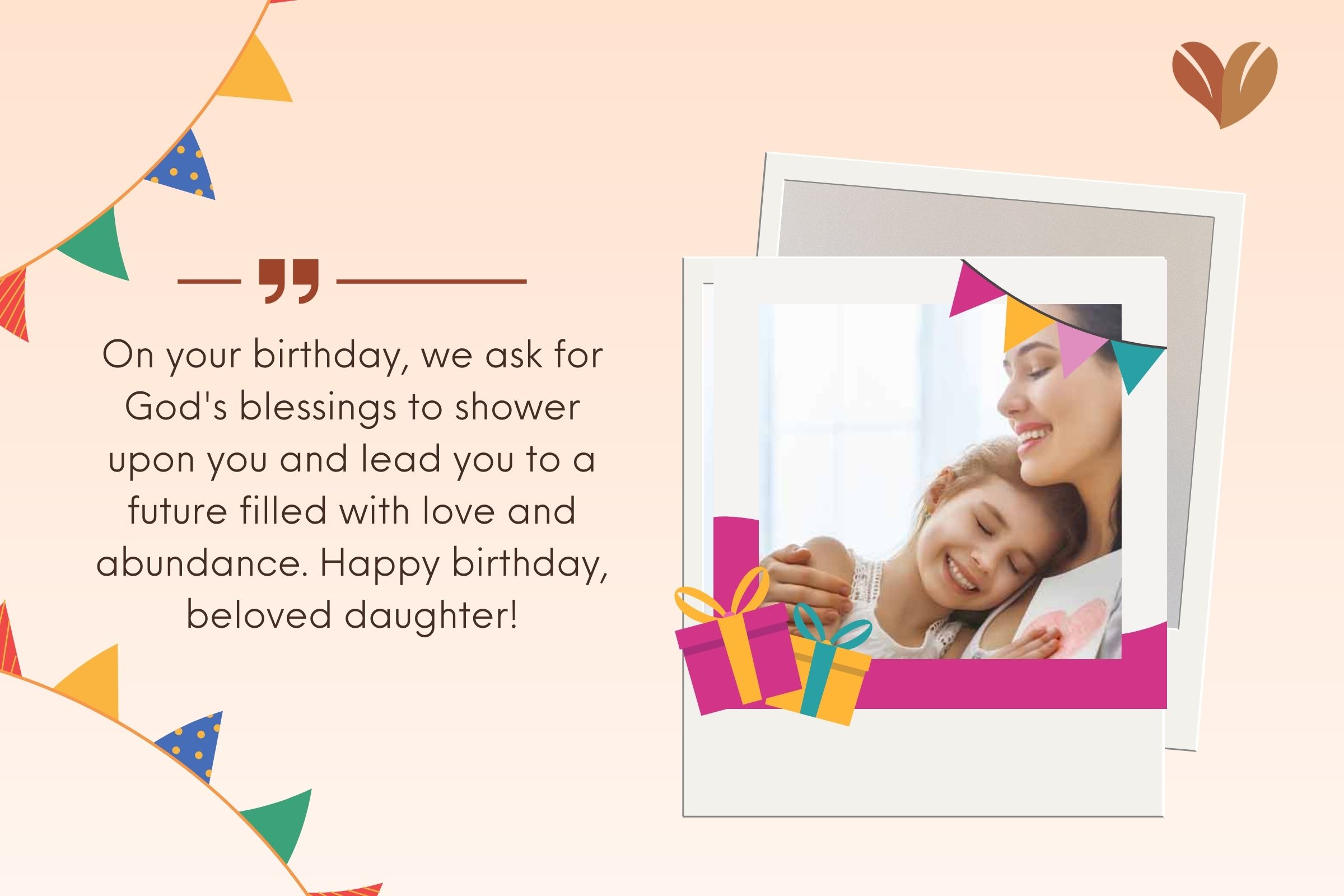 Gift-filled birthday greetings for dear daughter