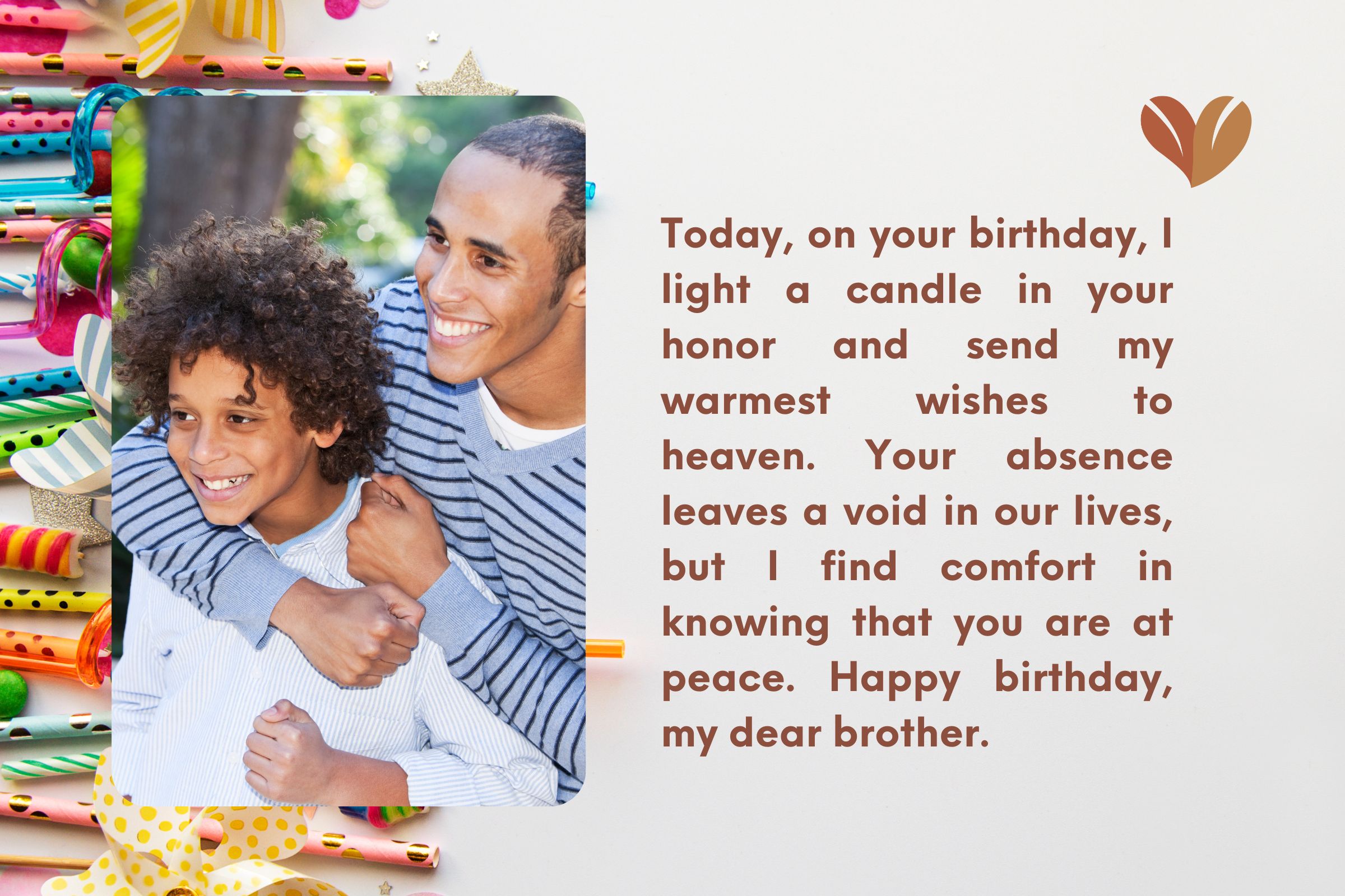Honoring your brother's memory with happy birthday brother in heaven messages