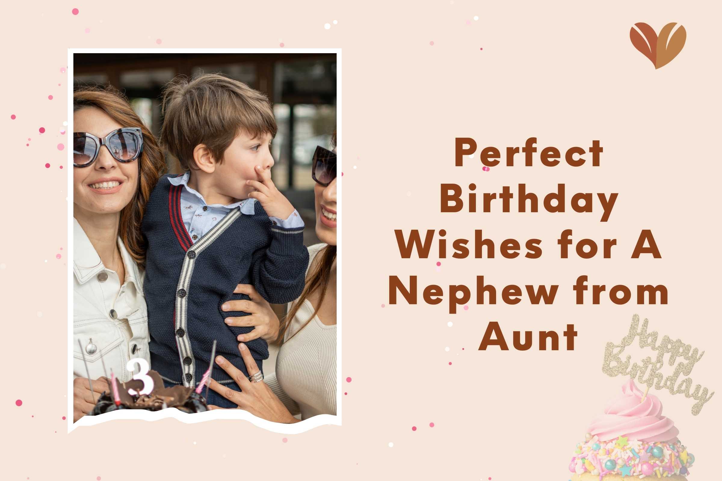 A joyful aunt and nephew share a moment, surrounded by lovely birthday wishes