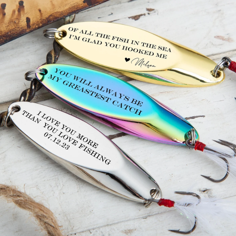 31. Bronze Beauty: Custom Fishing Lure Keychain, the Perfect 8th Anniversary Gift for Him