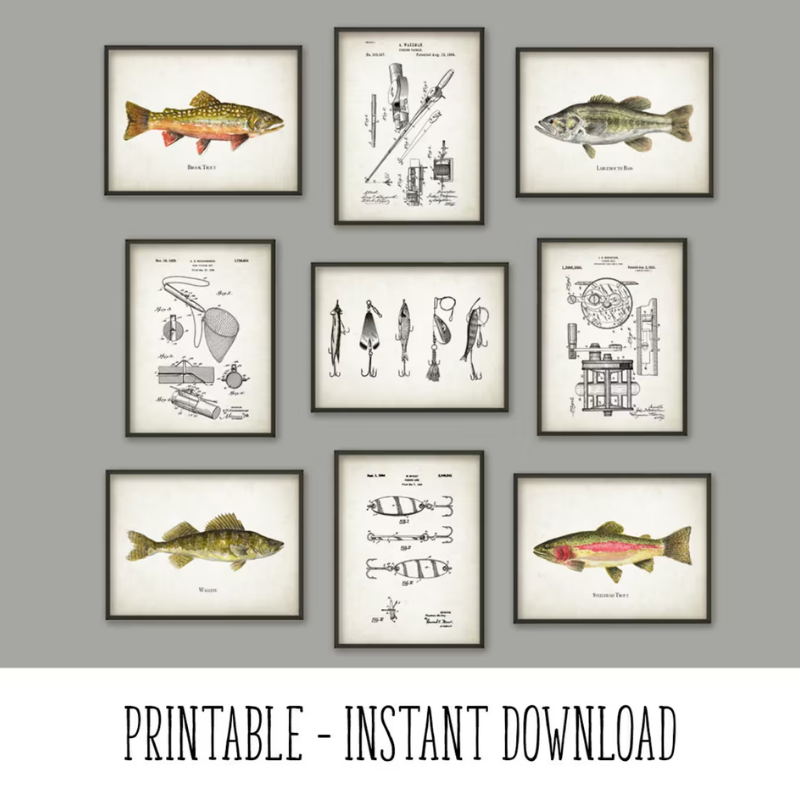 33. Bronze Beauty: Captivating Fishing-Themed Wall Art for Your 8th Anniversary Gift