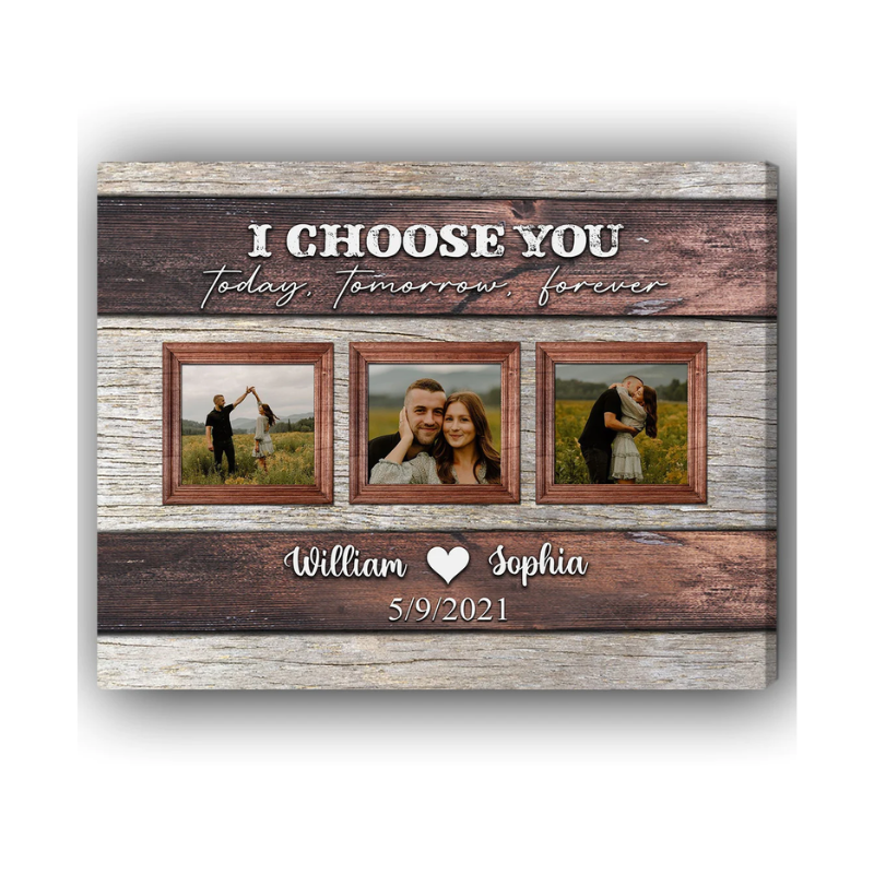 9. I Choose You - Personalized Canvas: The Perfect Anniversary Gift Idea for Your Wife