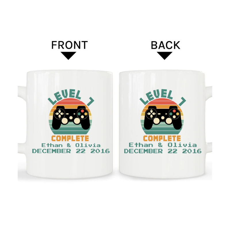 3. Level up your love with a personalized 7th year anniversary gift - Custom Mug