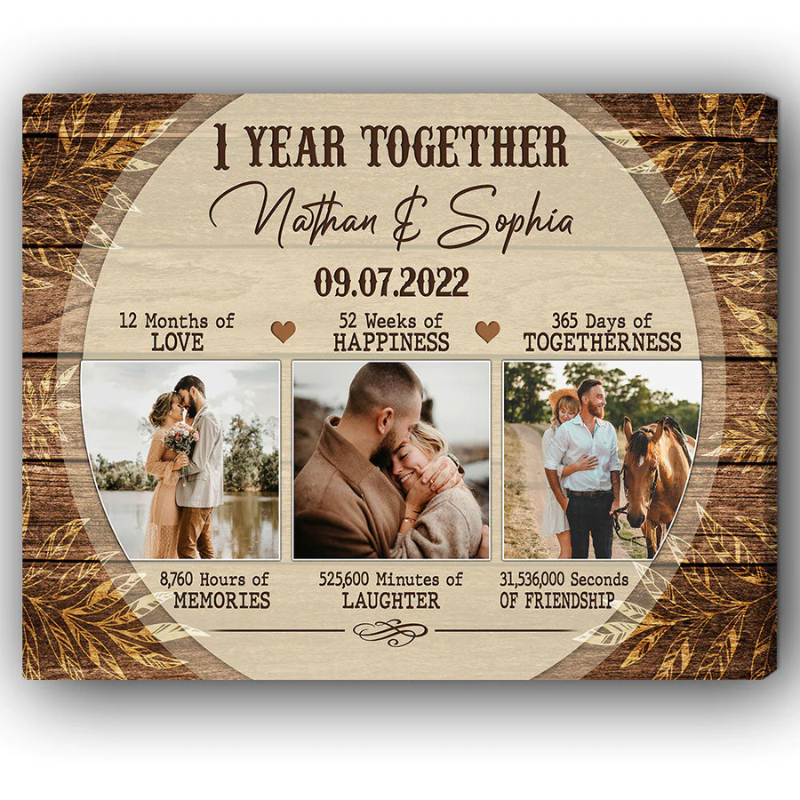 7. Celebrate One Year Together with a Personalized Custom Canvas - The Perfect 1 Year Anniversary Gift