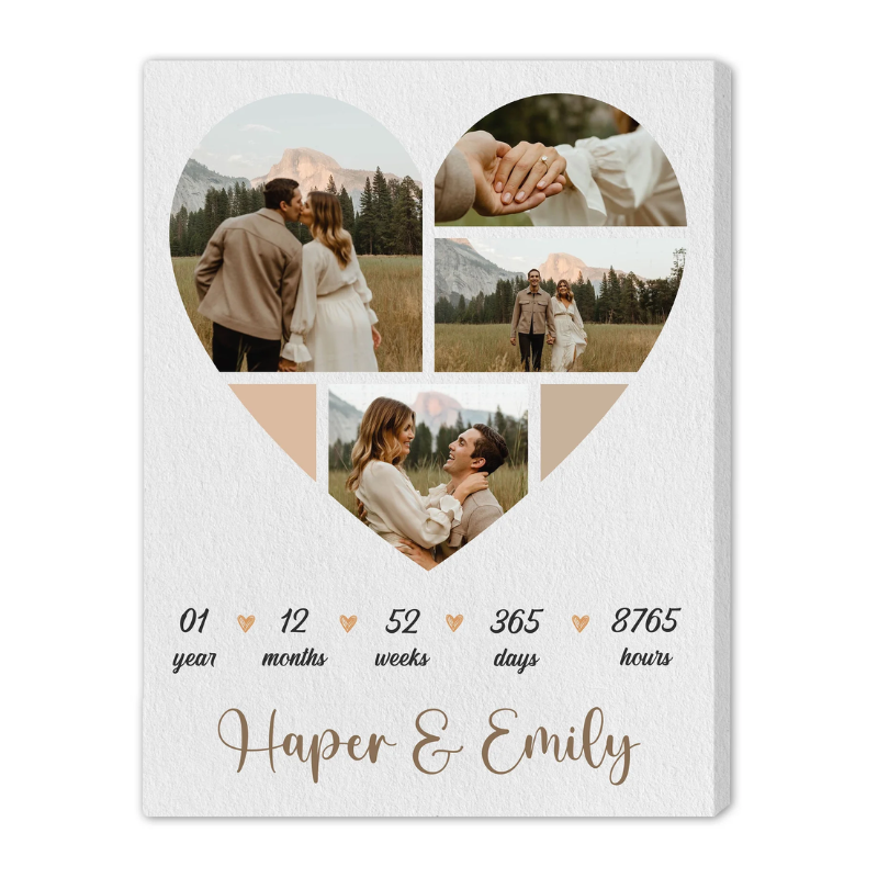 4. Capture Your Love Story with a Heart-shaped Photo Collage - Personalized Anniversary Gift