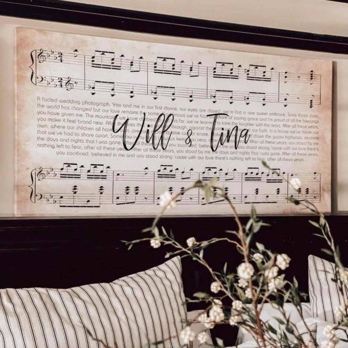 1. Capture Your Love Story with Personalized Song Lyrics Wall Art - The Perfect 1 Year Anniversary Gift