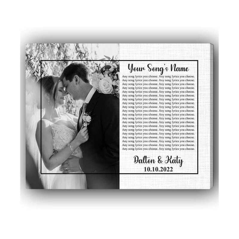 25. Capture Your Love Story with a Personalized Song Lyrics Photo - Perfect 8th Anniversary Gift!