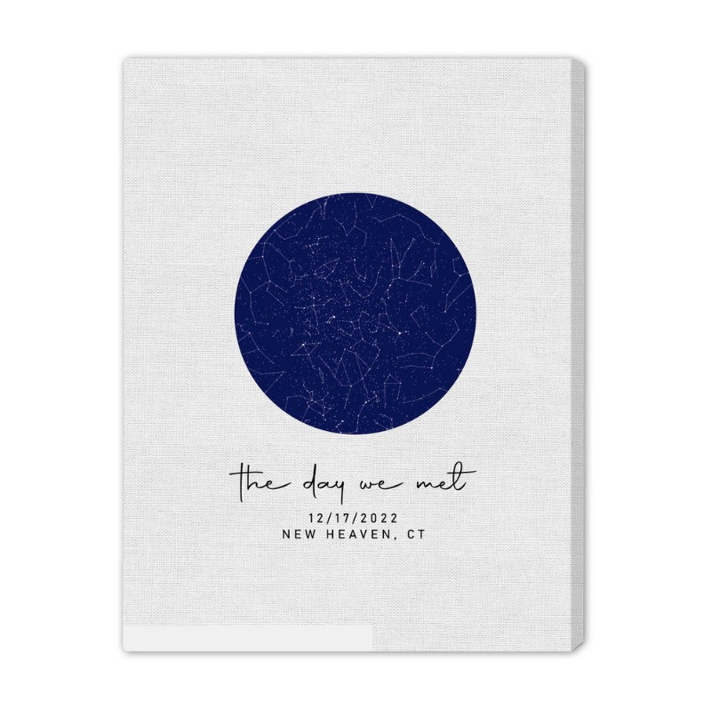 19. Forever Remember the Day We Met: Personalized Star Map Canvas - The Perfect Anniversary Gift