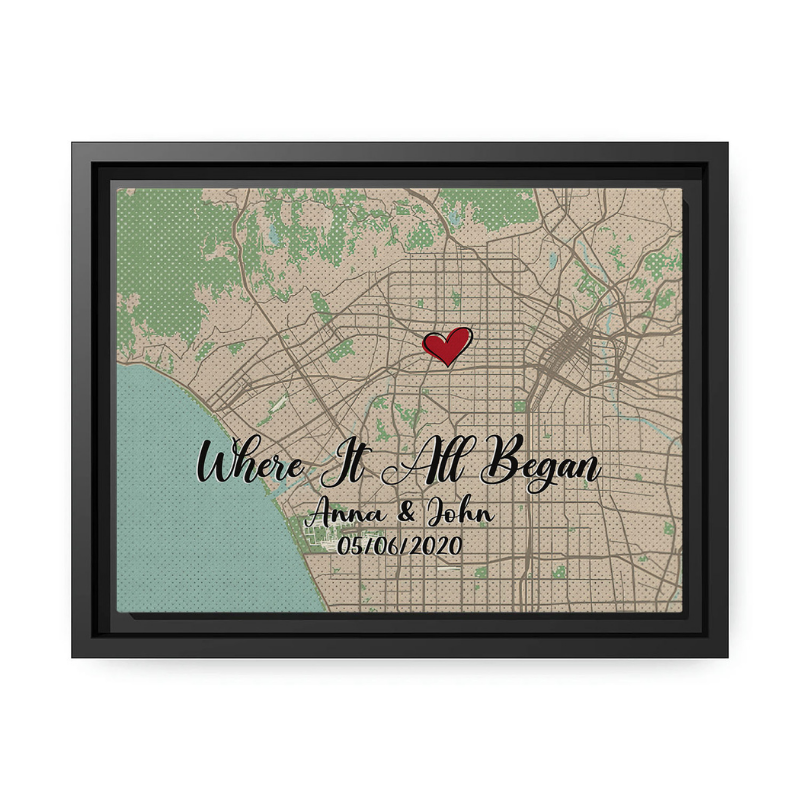 26. Where It All Began Horizontal Map: A Customized Anniversary Gift to Cherish 8 Years of Love