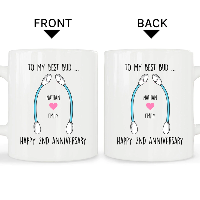 Personalized Cotton Mug: A Thoughtful 2nd Anniversary Gift for Him