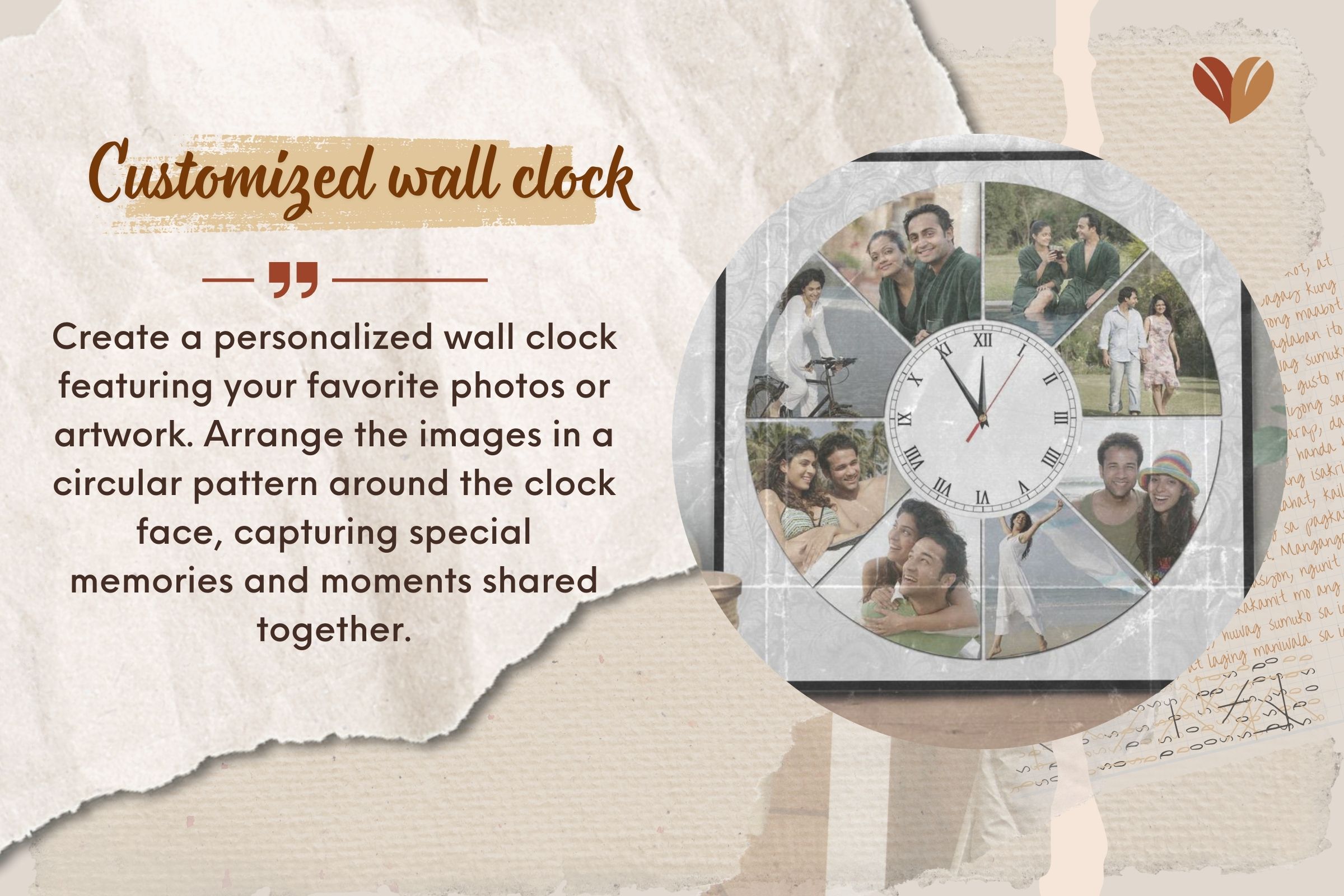 Customized wall clock for wife on 1st wedding anniversary