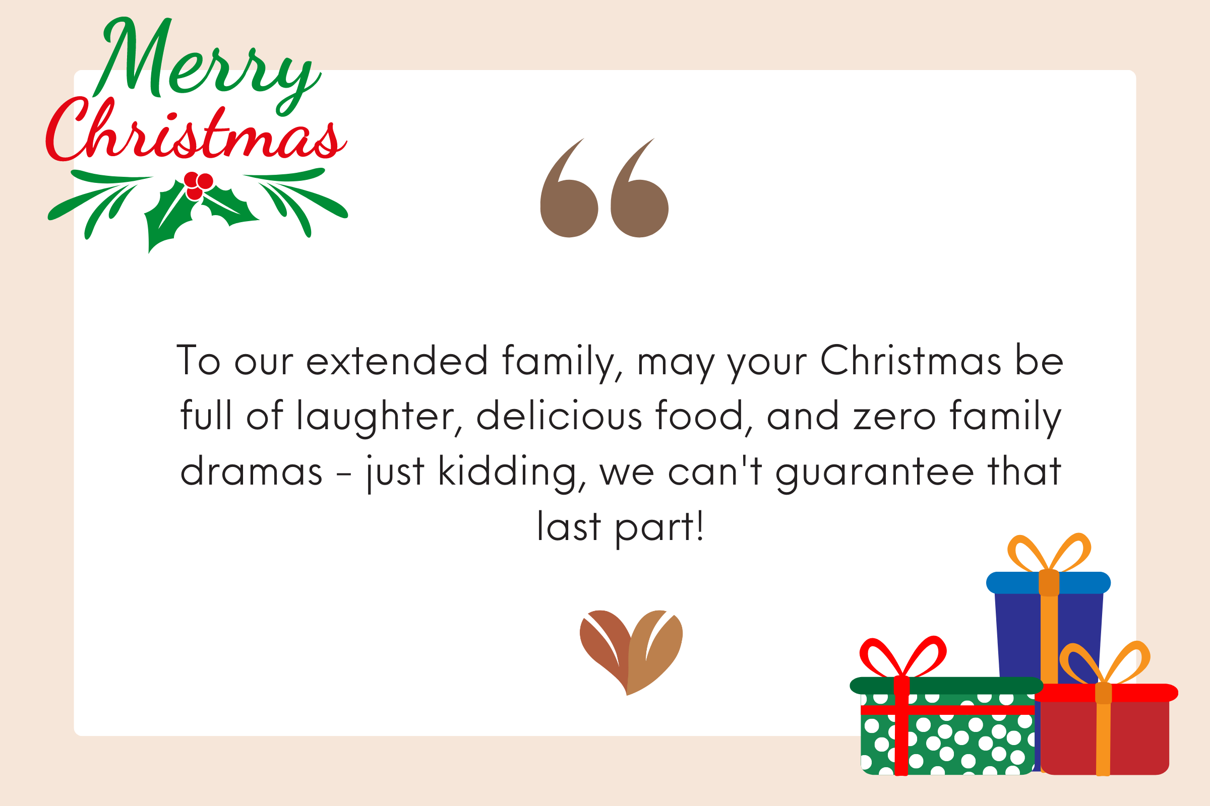 Merry christmas from our family to yours - Funny messages to send on Christmas