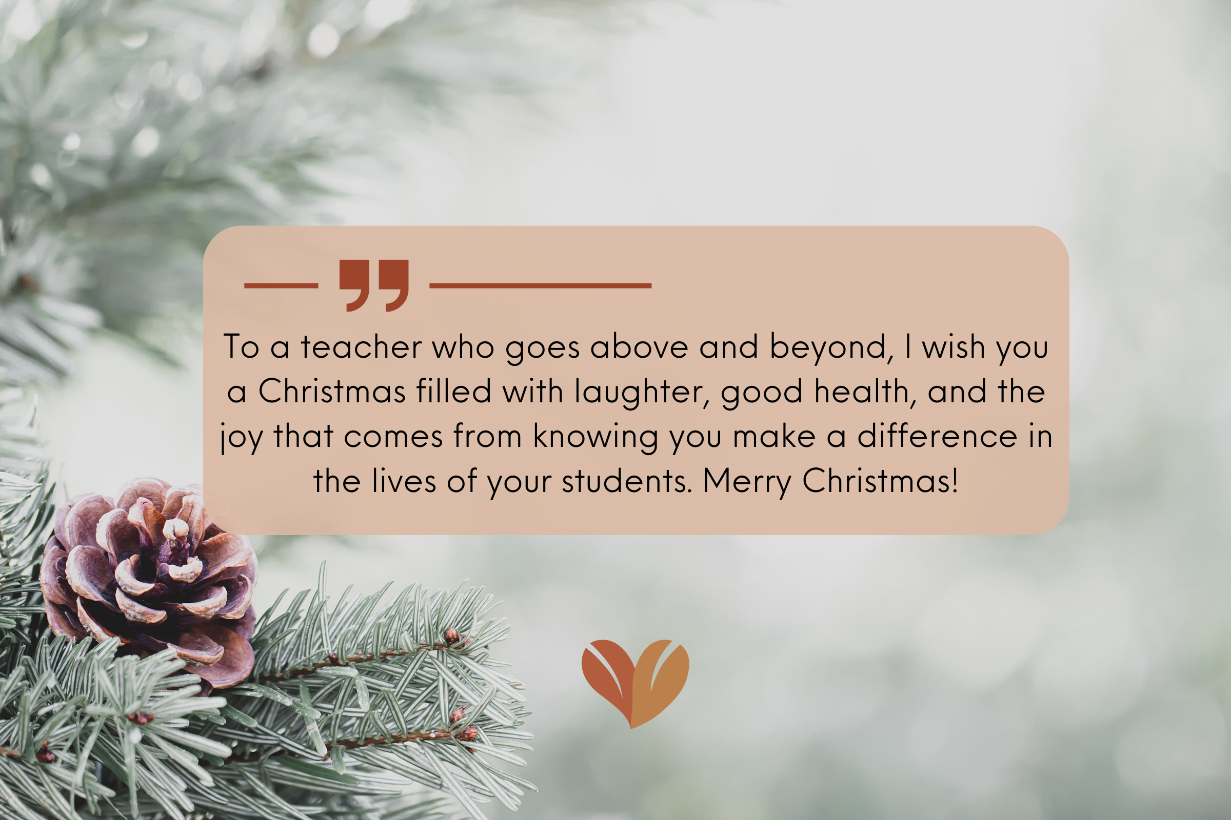 Touching wishes to teacher on Christmas Eve