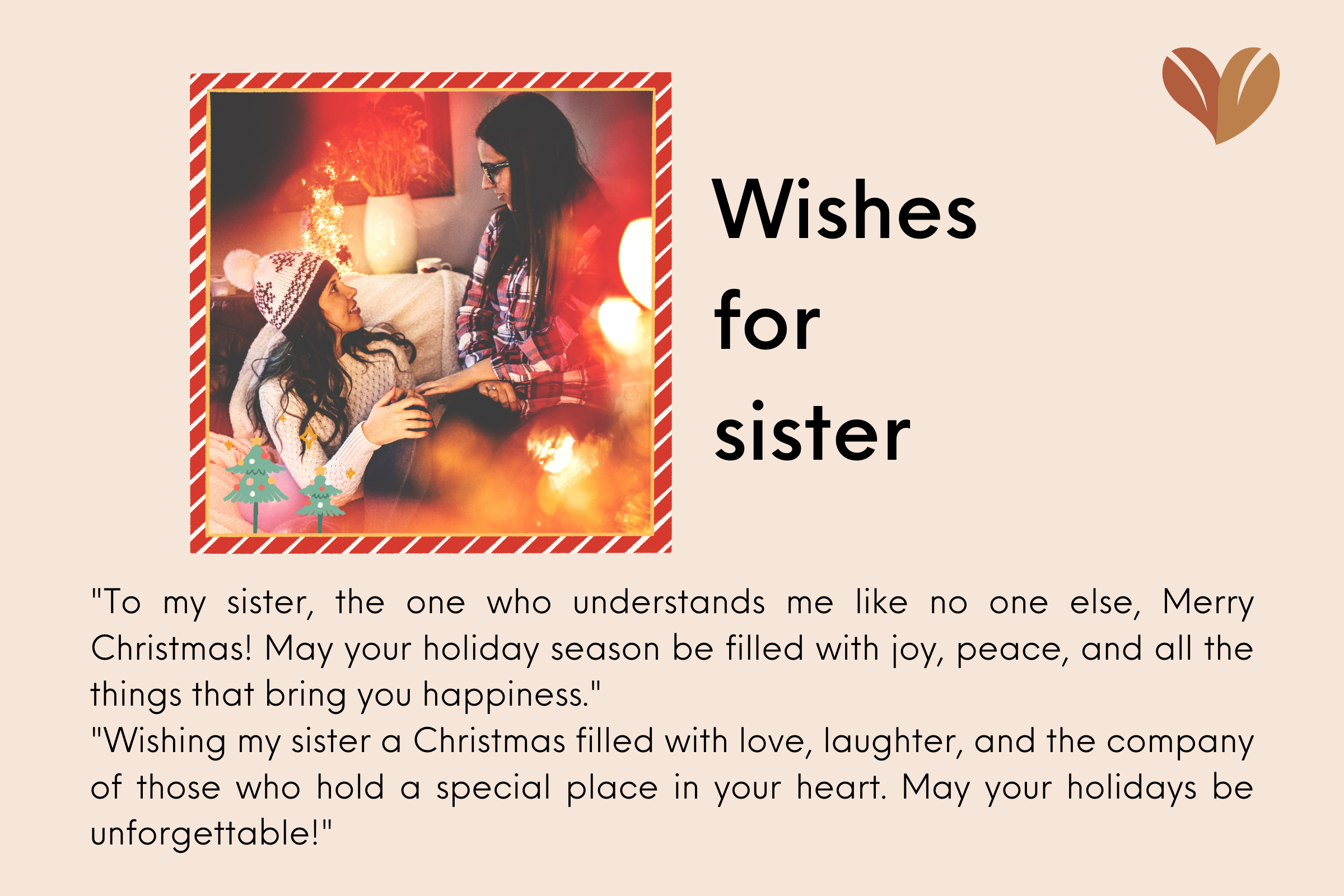 Wishes to sister that make her happy: Merry christmas to family