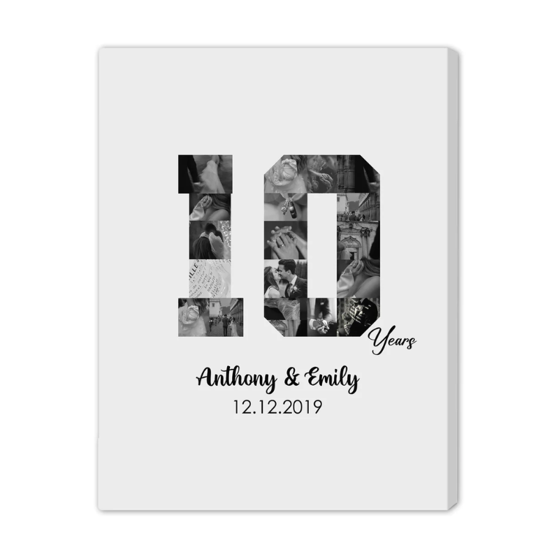 15. Capture a Decade of Memories with a Personalized 10 Year Anniversary Photo Collage