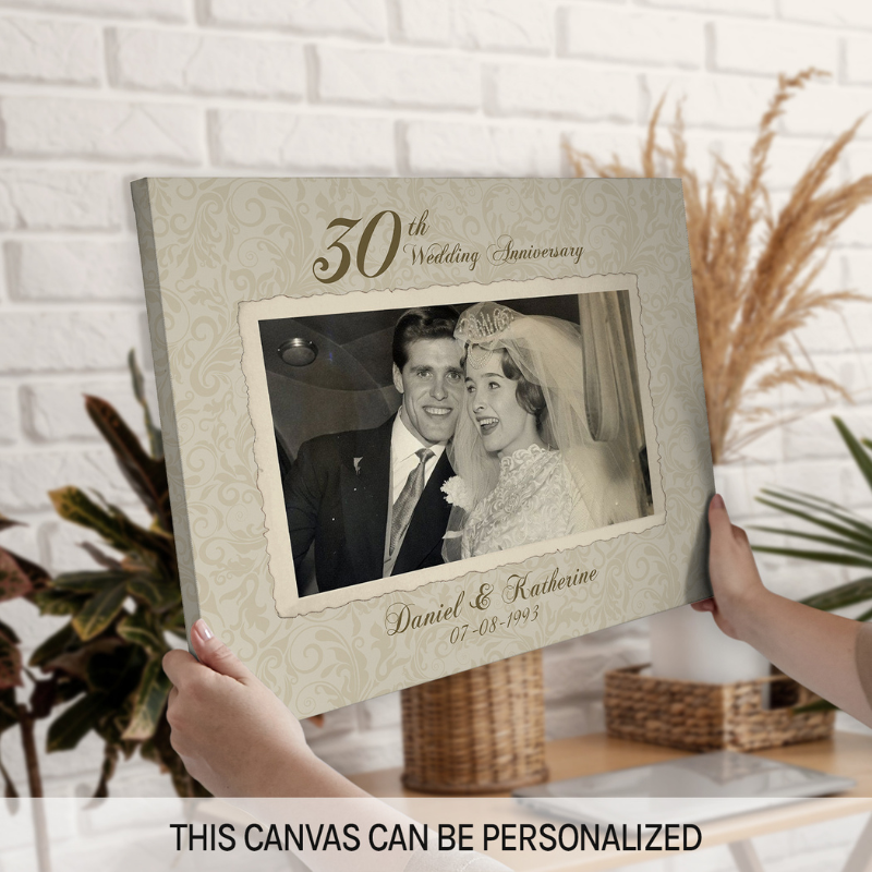 2. Personalized Canvas: Celebrate 30 Years of Love with a Unique Pearl Anniversary Gift