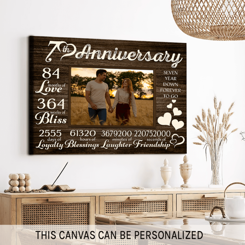 Forever Yours: Personalized Copper Canvas Print - A Meaningful 7th Anniversary Gift