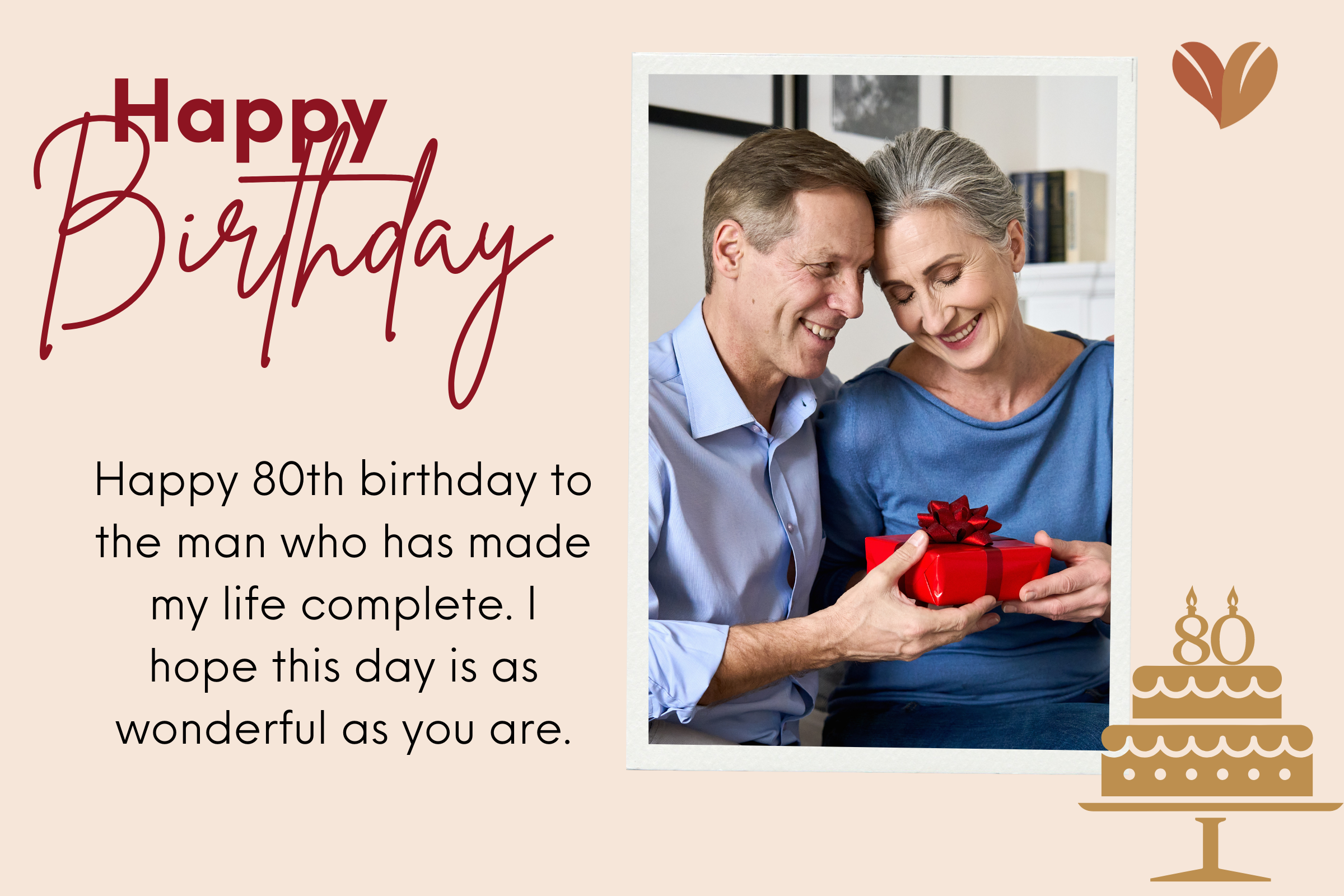 Warmest congratulations on your 80th birthday! May this special day bring you immense joy and fulfillment!