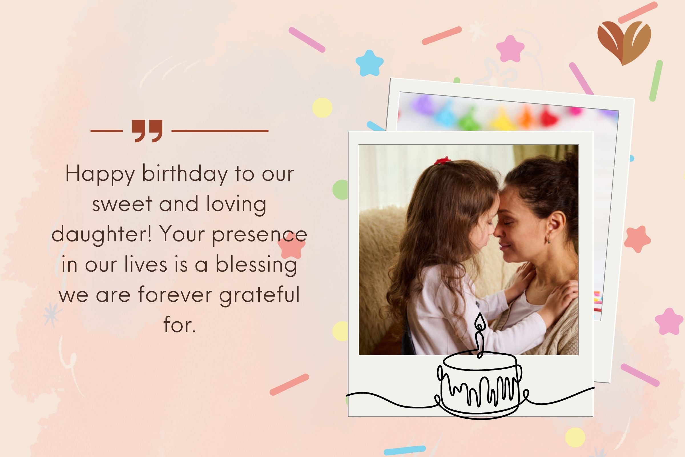 Excitement and joy in birthday greetings for daughter