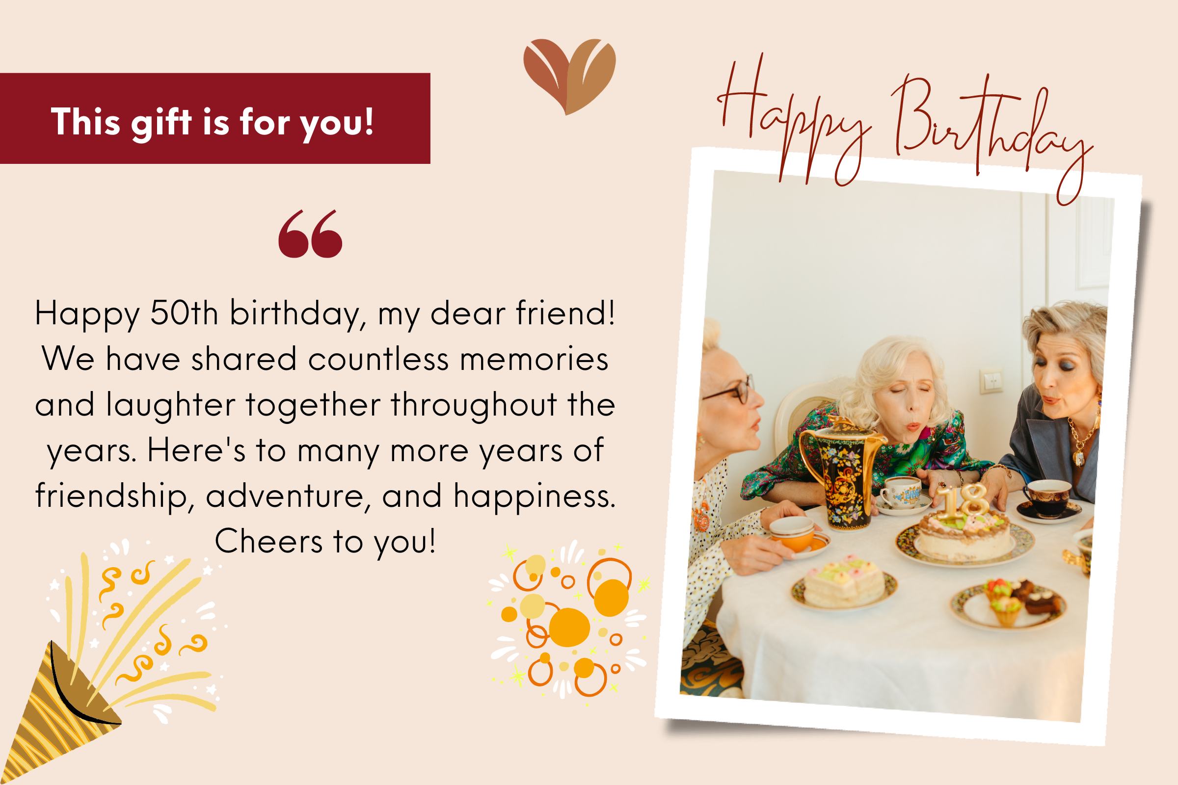 Celebrating five decades of life – sending you the happiest 50th birthday wishes!