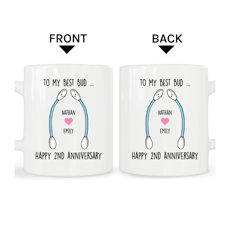 31. Celebrate 2 Years of Love with a Personalized Cotton Mug - The Perfect Anniversary Gift!
