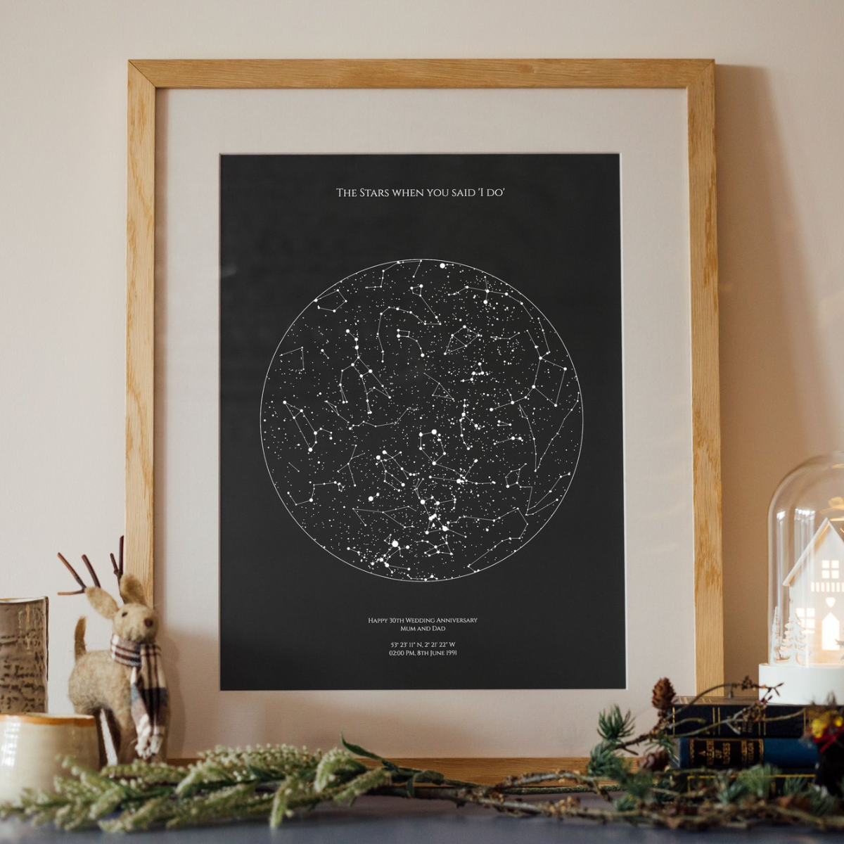 25. Capture Your Love Story with a Custom Star Map Print: Unique 2nd Anniversary Gift