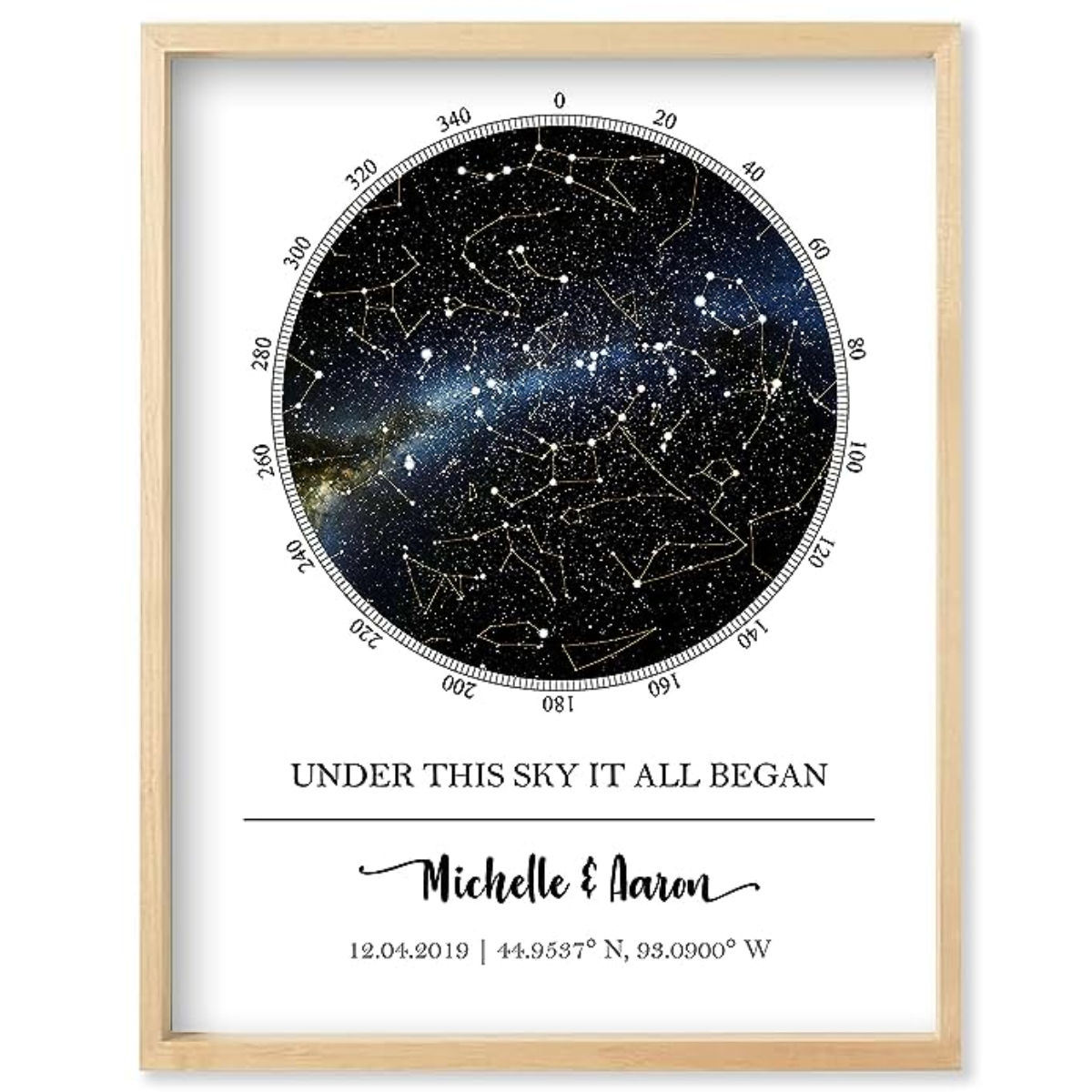 9. Capture Your Love Story with a Unique Customized Star Map Anniversary Gift for Him