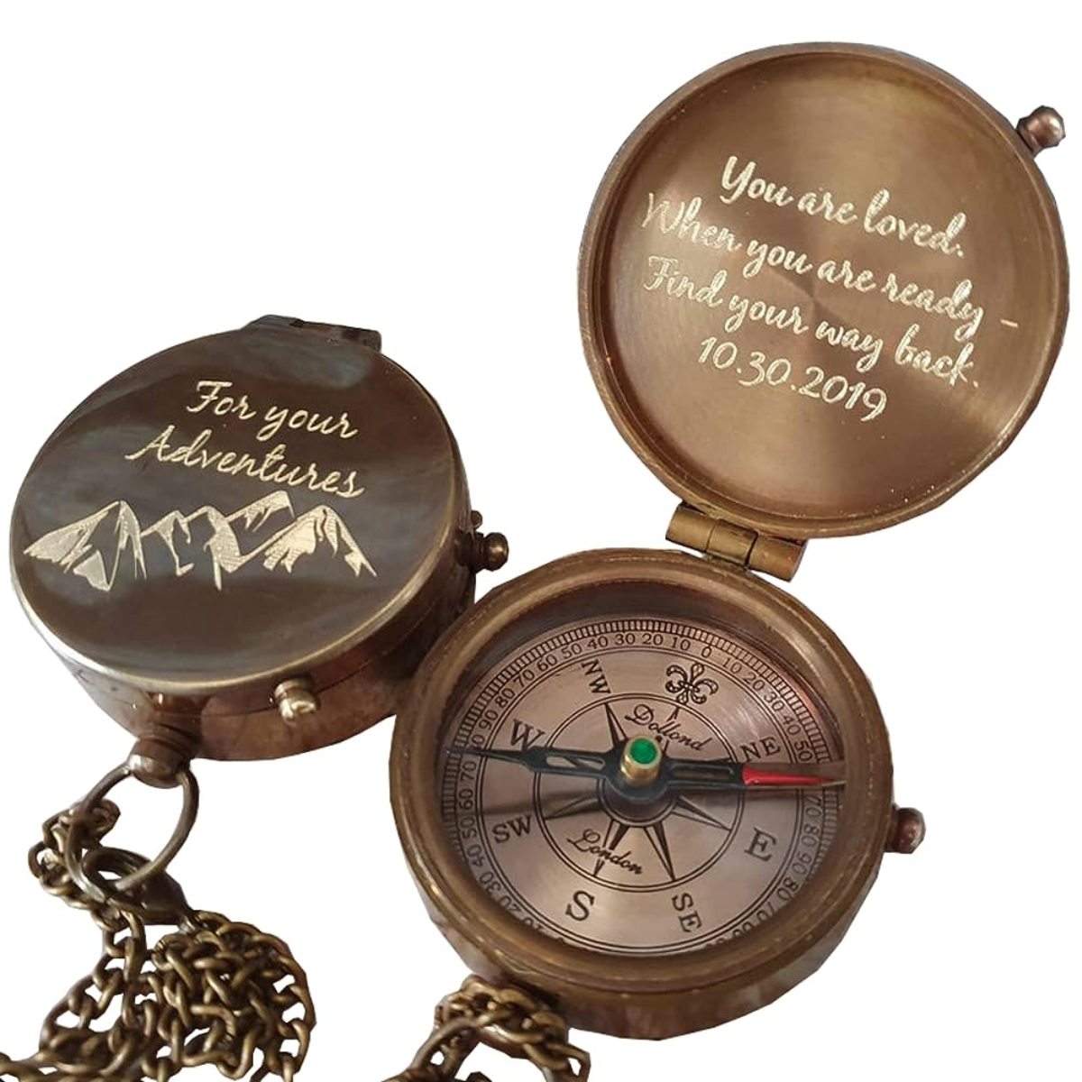 40. Navigate the Next 10 Years Together with an Engraved Brass Compass