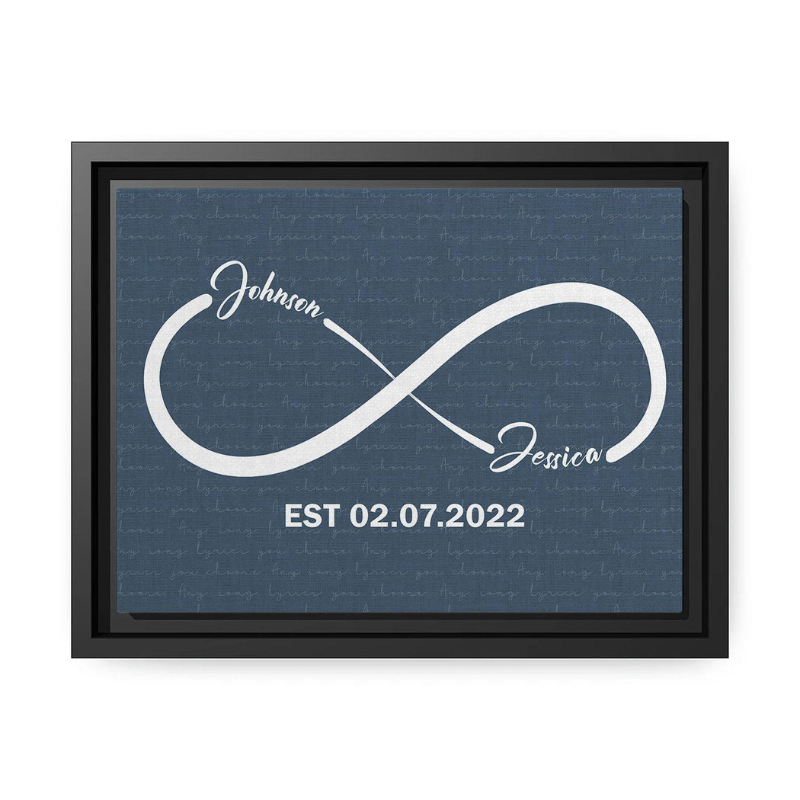 6. Capture Infinity Love with a Personalized Canvas - Perfect 17 Year Anniversary Gift!