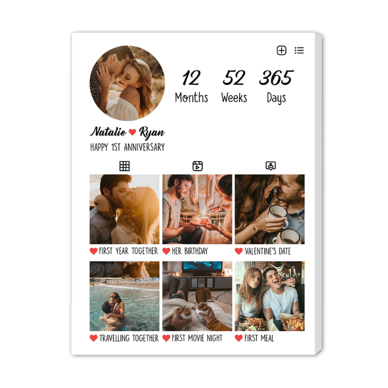 5. Instalove - Personalized Canvas: The Ultimate 1 Year Anniversary Gift for Your Husband