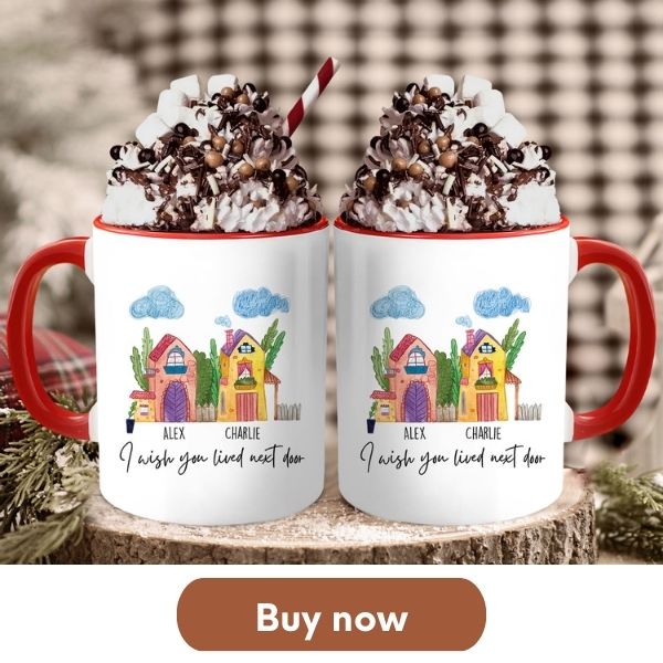 Custom Accent Mug: I Wish You Were Closer - Personalized Gift for Long-Distance Couples or Friends on Birthdays or Christmas - MyMindfulGifts