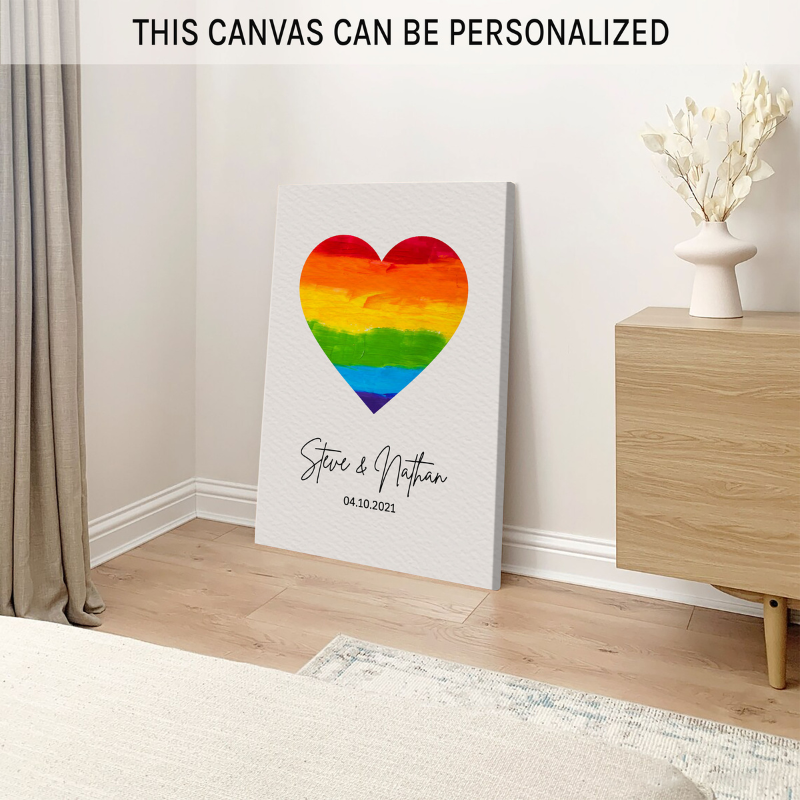 17. Customized LGBTQ Heart Print: Perfect 7th Anniversary Gift for Your Special Someone