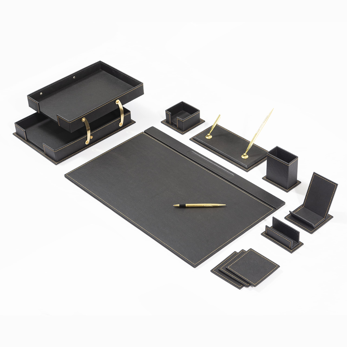 21. Upgrade His Desk Game with a Stylish Leather Desk Organizer Set
