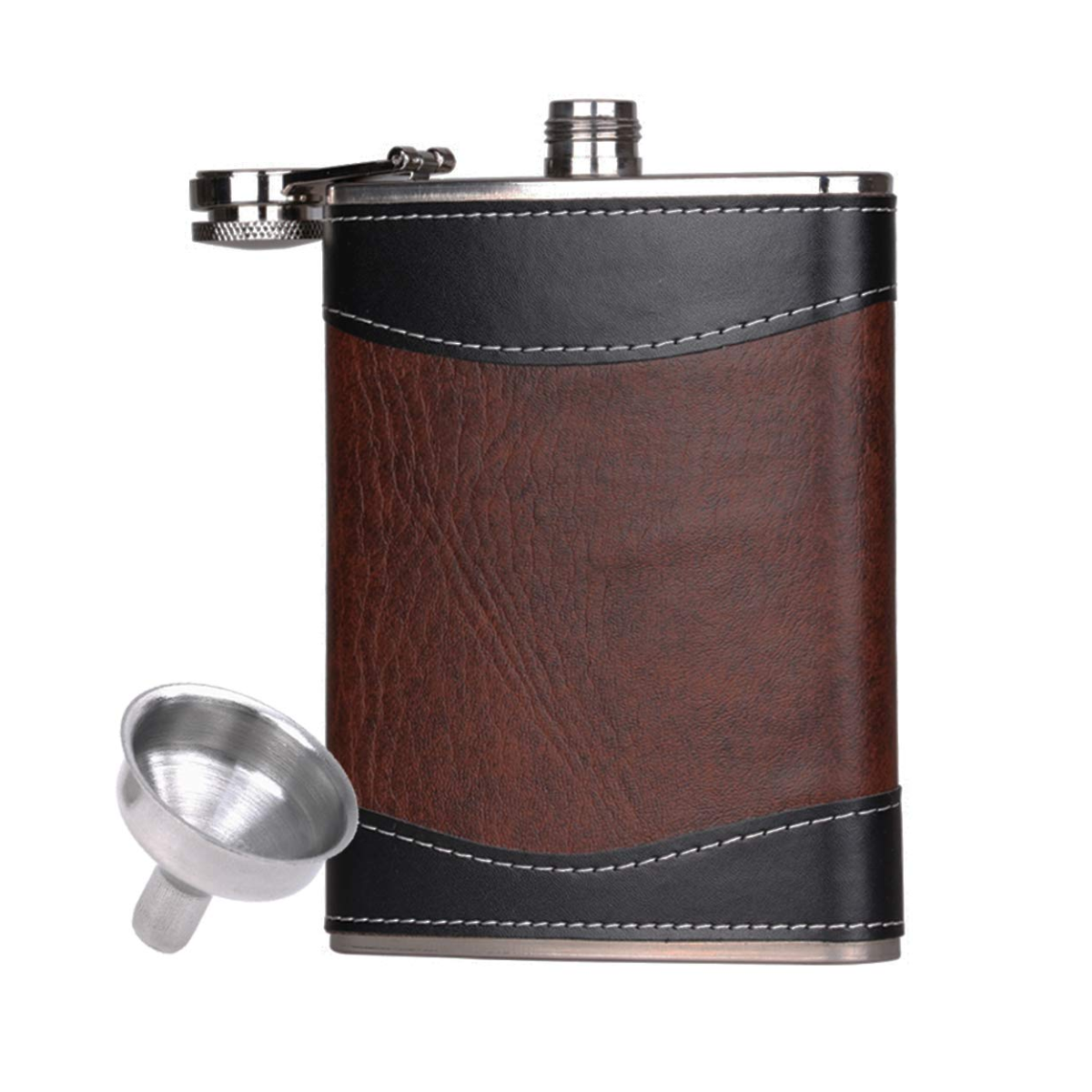 17. Raise a Toast to 3 Years of Love with a Personalized Leather Flask