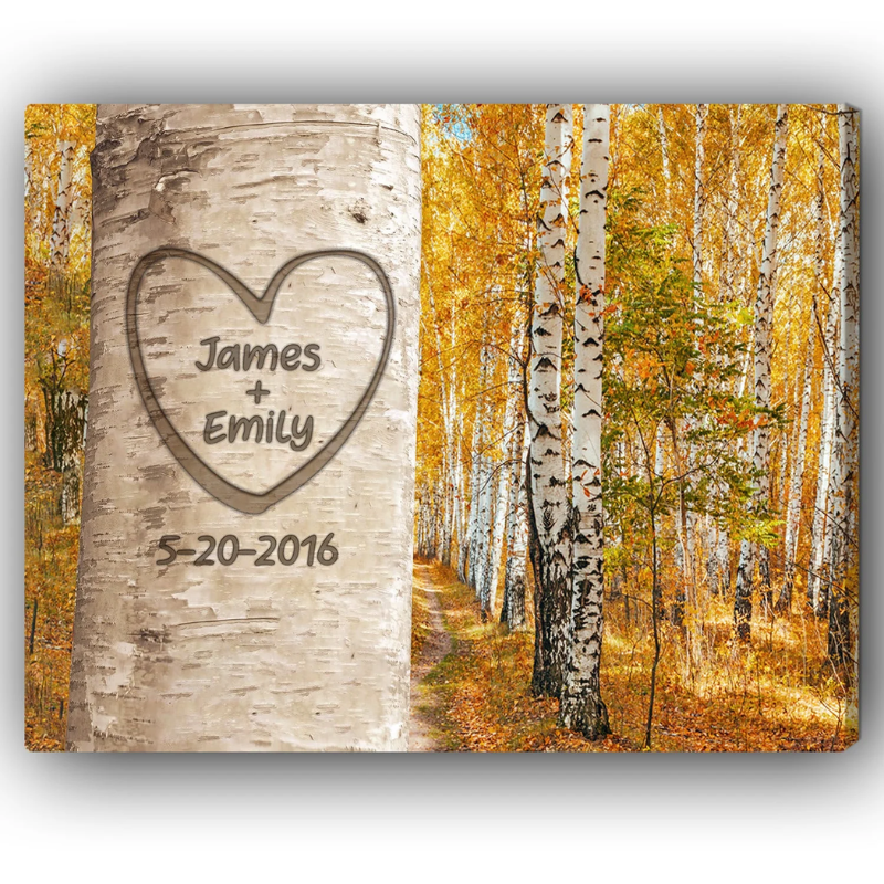 18. Love Blossoms with Personalized Bronze Anniversary Gift - Custom Canvas - MyMindfulGifts