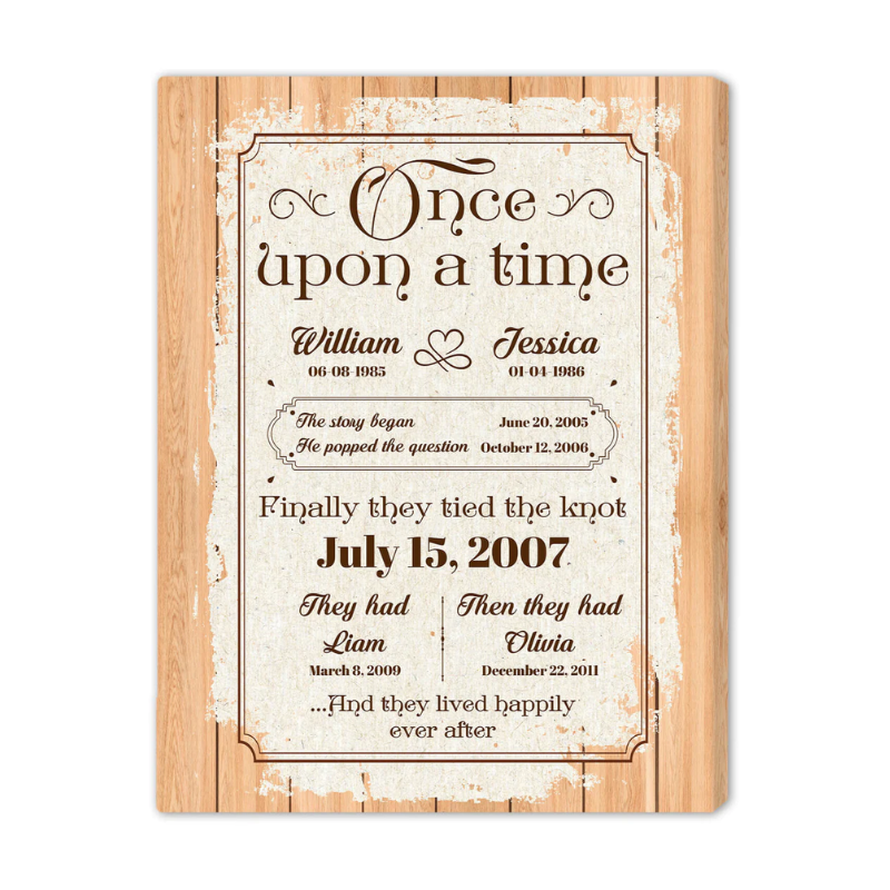 11. Once Upon A Time - Personalized Anniversary Canvas: A Unique Gift for Your Husband