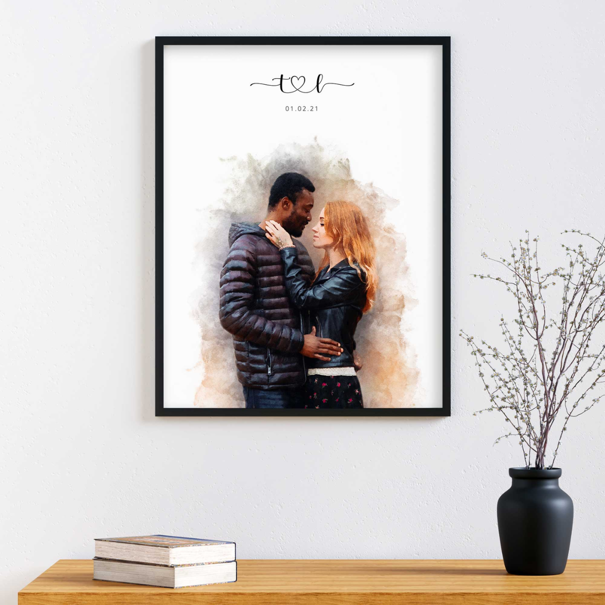 30. Capture a Decade of Love: Personalized Couple's Portrait, the Perfect 10 Year Anniversary Gift
