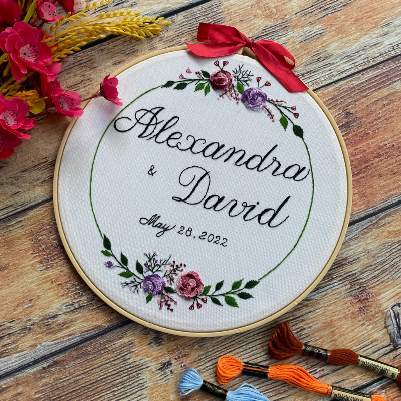Personalized Embroidery Hoop Art
